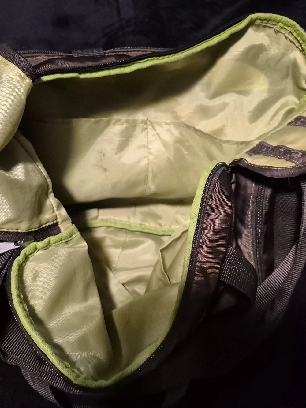 Fisher-Price Fastfinder Messenger Diaper Bag Brown & Green